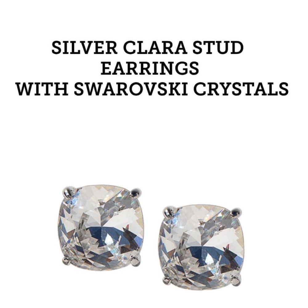 Silver Clara Stud Earrings Swarovski